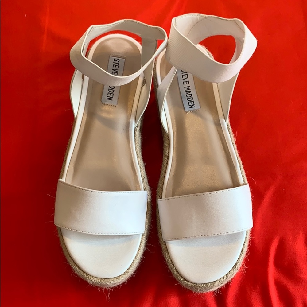 Steve Madden Platform White Sandals